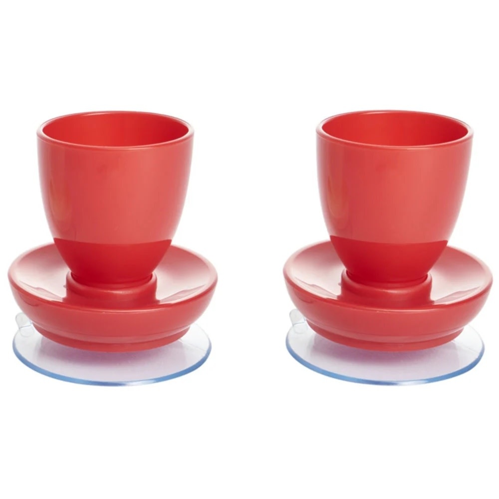 Eierdop met zuignap ( set van 2 stuks) | Kies uw kleur : Rood afbeelding