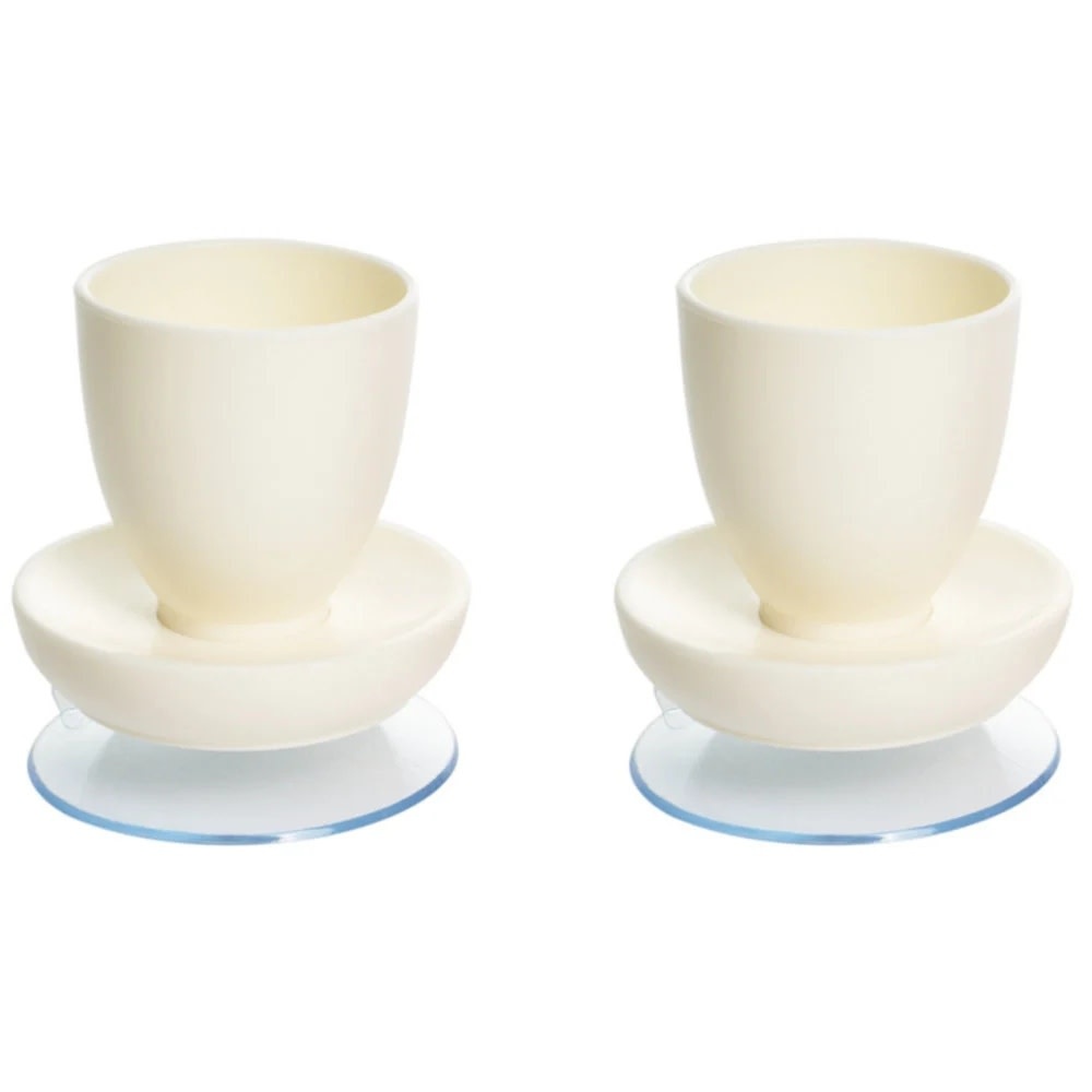 Eierdop met zuignap ( set van 2 stuks) | Kies uw kleur : Wit afbeelding