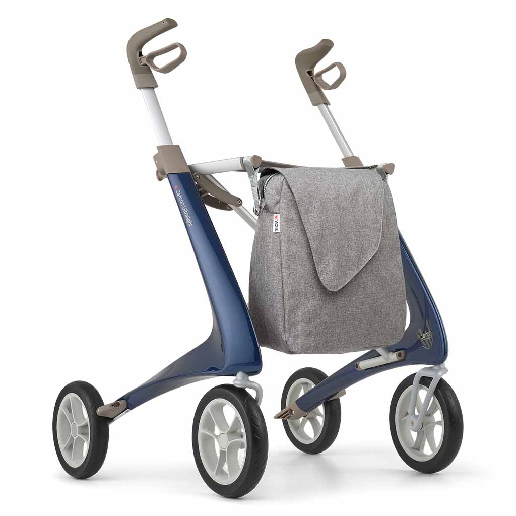 Carbon rollator Ultralight Comfort met Weekendtas (4,8 kg) | Kleur : Donkerblauw | byAcre afbeelding