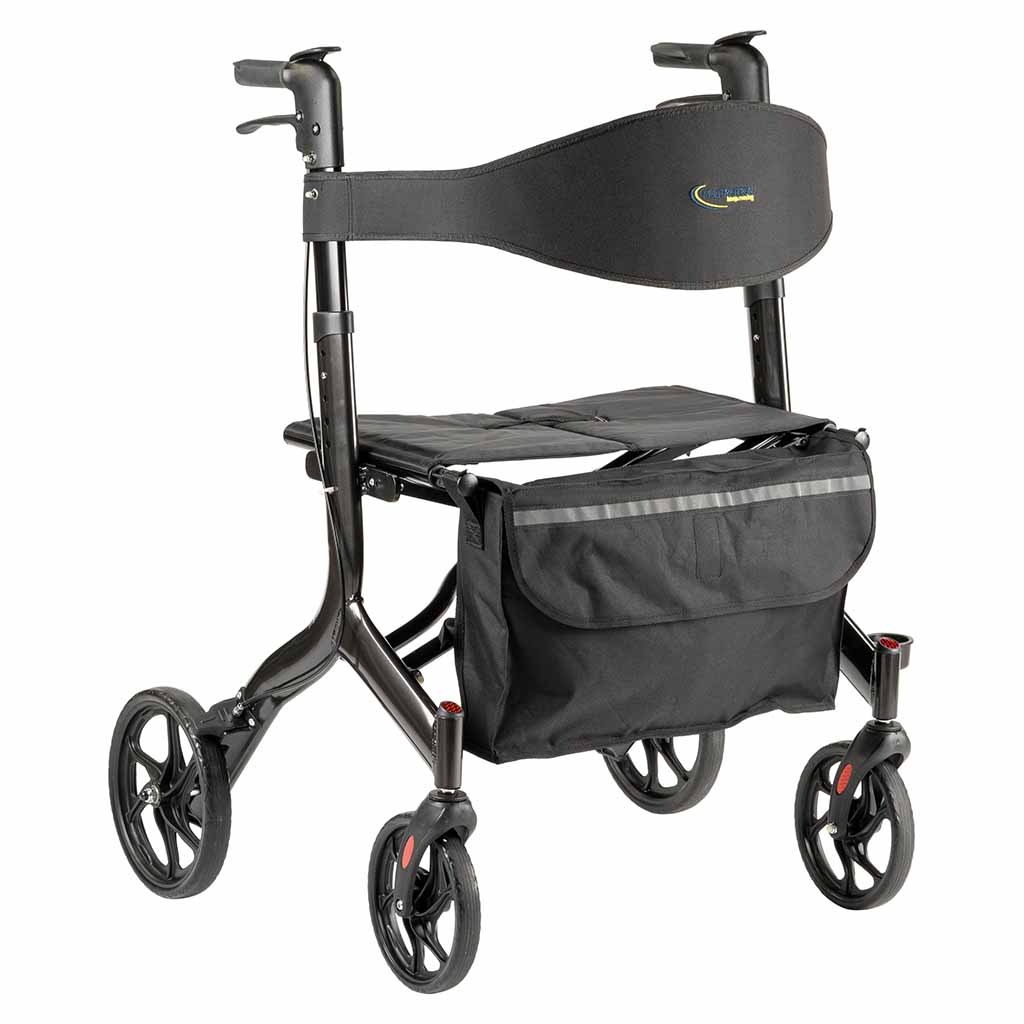 Rollator Light XL (9,6 kg) | MultiMotion | Antraciet | Tot 200 kg | Zitbreedte 55 cm | Extra sterke rollator | 10050014 afbeelding 1