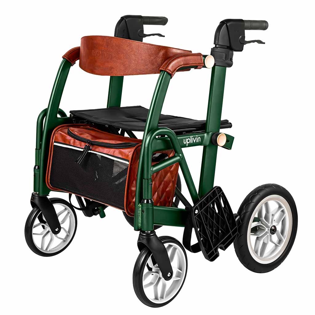 Glide 2-in-1 Rollator & Rolstoel - Lichtgewicht 2-in-1 Transportstoel - Opvouwbaar & Comfortabel | Kies uw kleur : Groen | Uplivin afbeelding