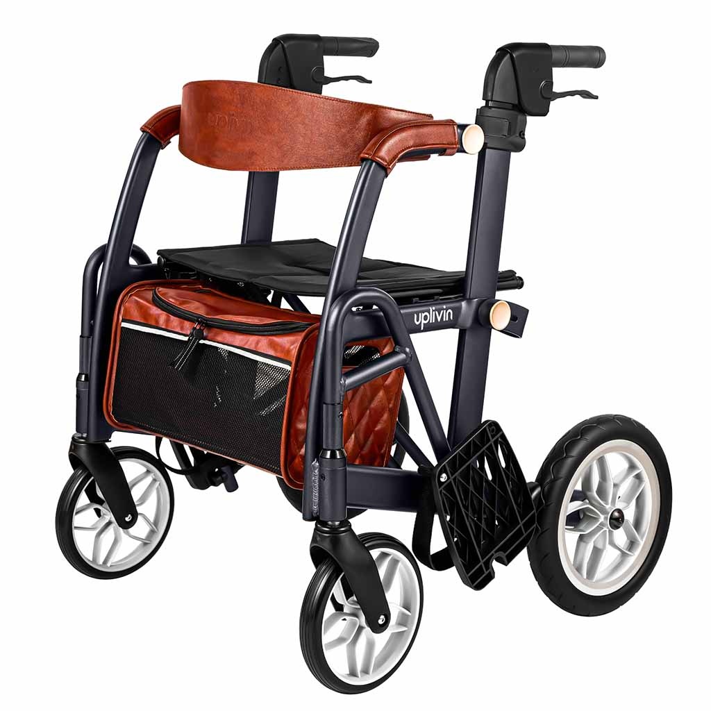 Glide 2-in-1 Rollator & Rolstoel - Lichtgewicht 2-in-1 Transportstoel - Opvouwbaar & Comfortabel | Kies uw kleur : Zwart | Uplivin afbeelding