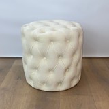 Sgabello velluto - bianco