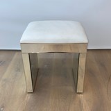 Stool velvet - white - glass