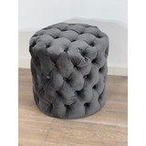 Stool velvet - charcoal