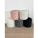 Tabouret velours - blanc - fourrure Tabouret velours - blanc - fourrure