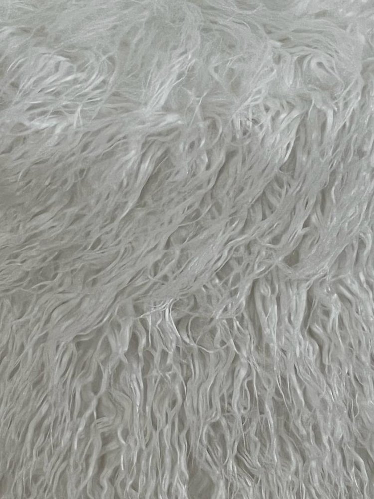 Stool velvet white fur Bright Beauty Vanity