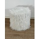 Sgabello velluto - bianco - pelliccia Sgabello velluto - bianco - pelliccia