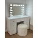 Tabouret velours - blanc - fourrure Tabouret velours - blanc - fourrure