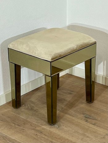 Tabouret velours - champagne gold - verre Tabouret velours - champagne gold - verre