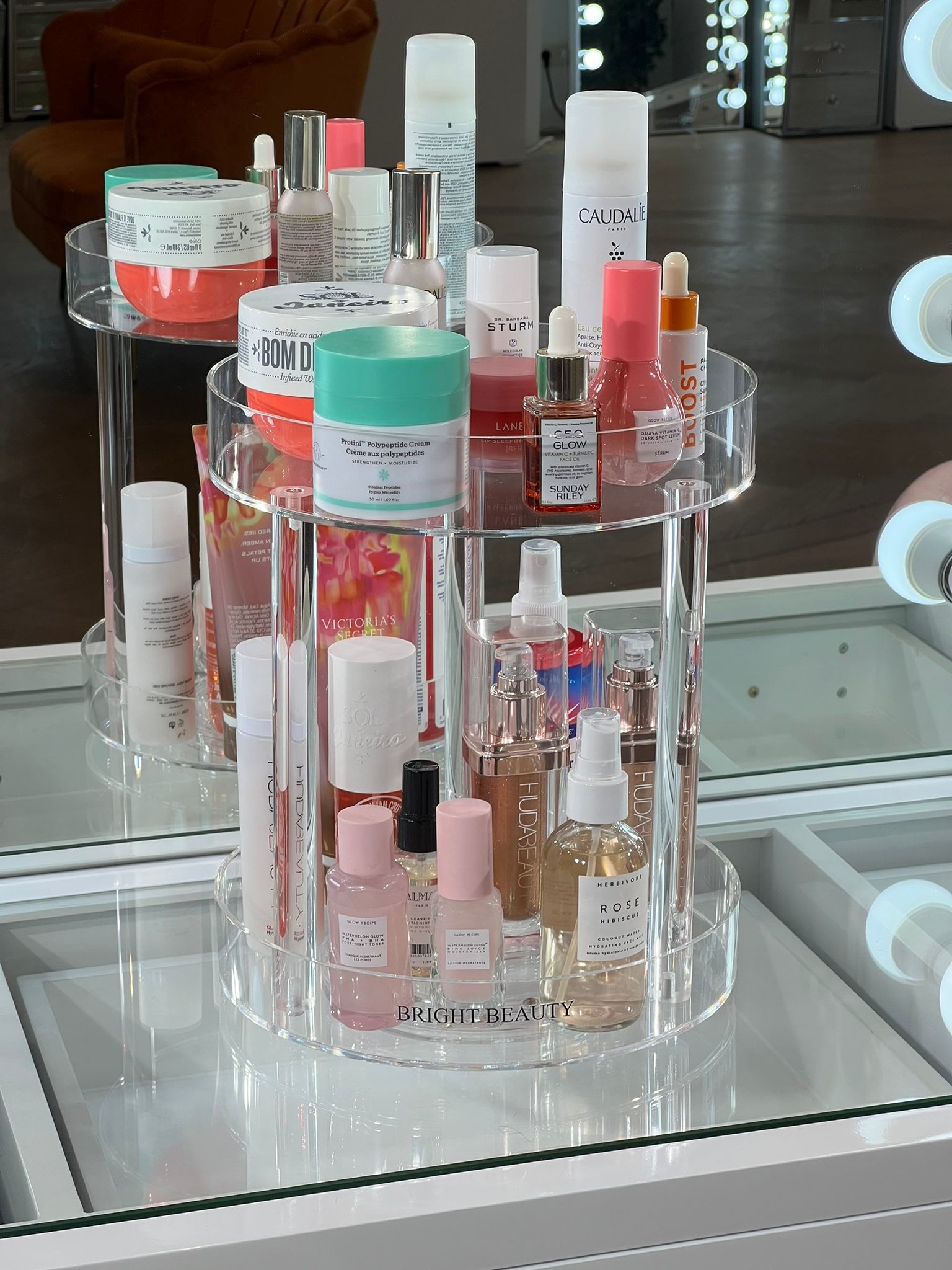 Make up organizer Skincare organizer - Rotating - Acrylic - Bright