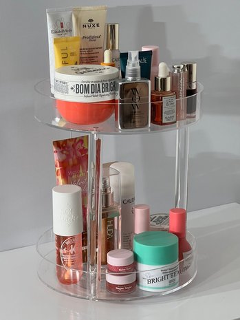 Organizador de maquillaje de piel sintética, caja de almacenamiento de  organización de maquillaje, organizador ordenado para tocador y fregadero