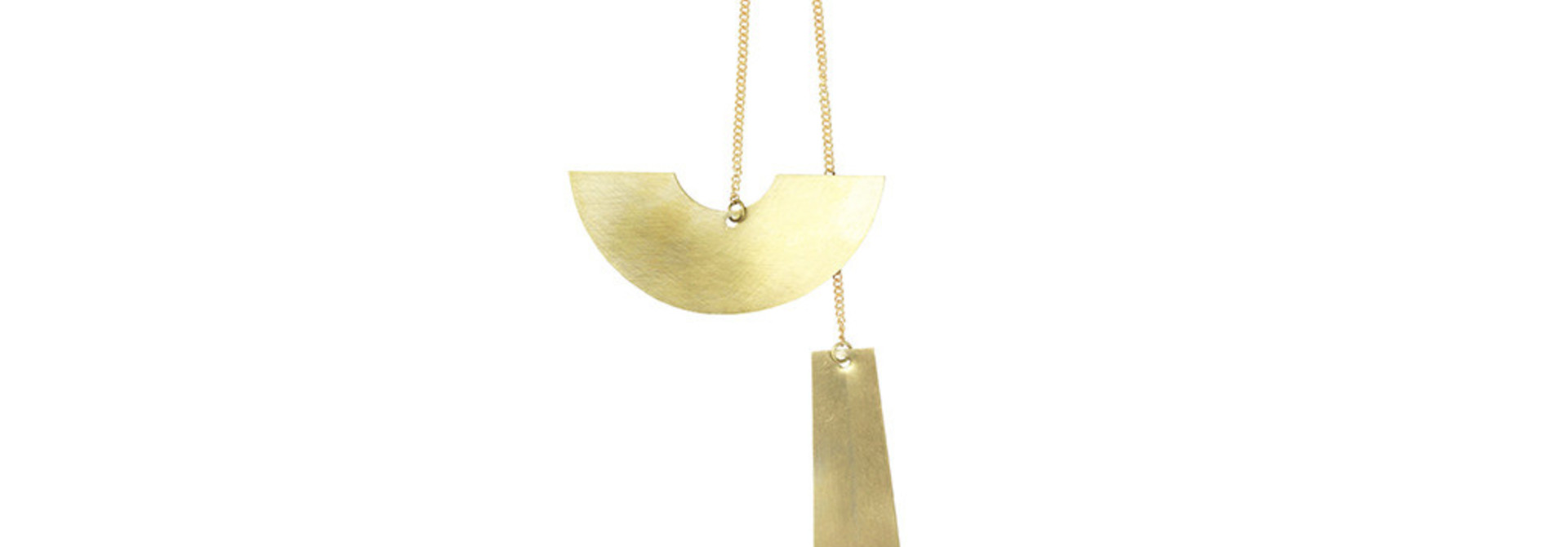 Twin Half Circle Brass Ornament