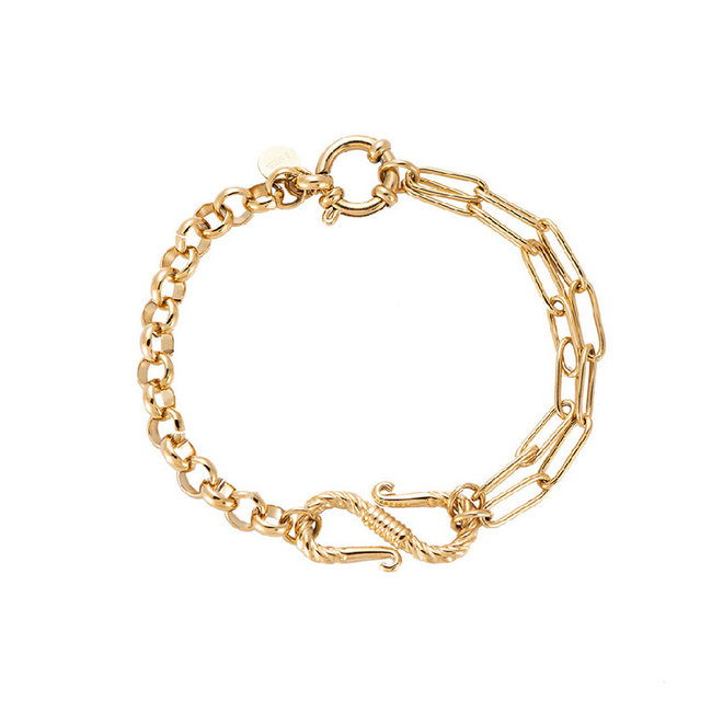 MonNblou Statement Bracelet Stainless Steel Gold- Plated