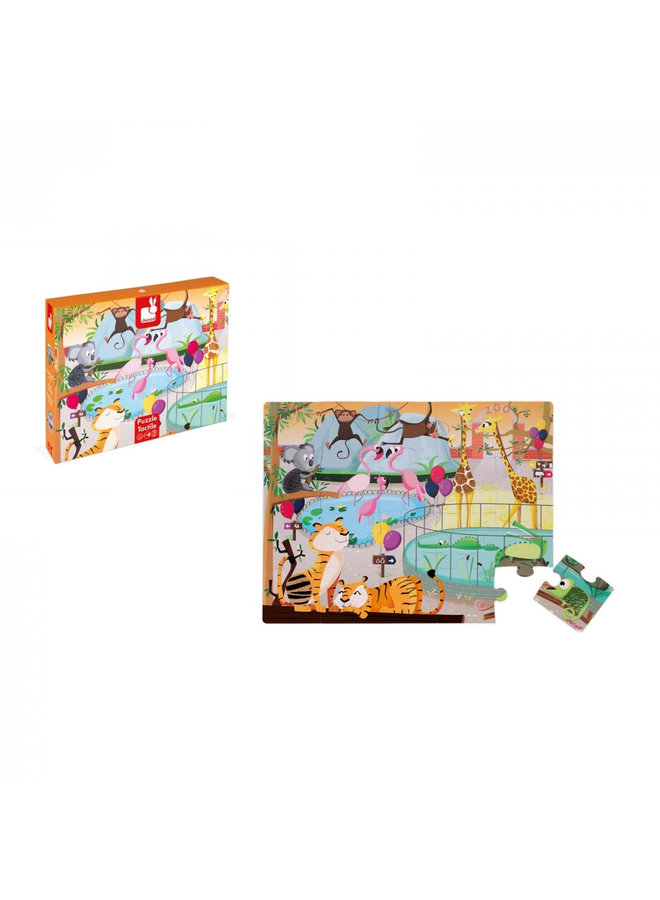 Voelpuzzel - Een dag in de dierentuin (20 stukjes)