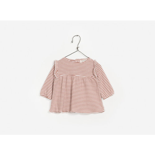 Play Up Striped Rib Tunic - Brick Play Up Striped Rib Tunic - Brick