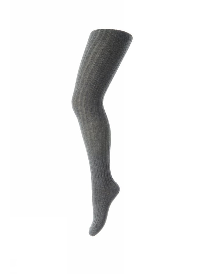 Tights cotton rib - 497 - Dark Grey Melange - Basic