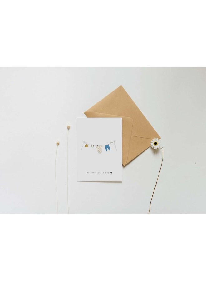 Kaart - Welcome little boy (waslijn) A105