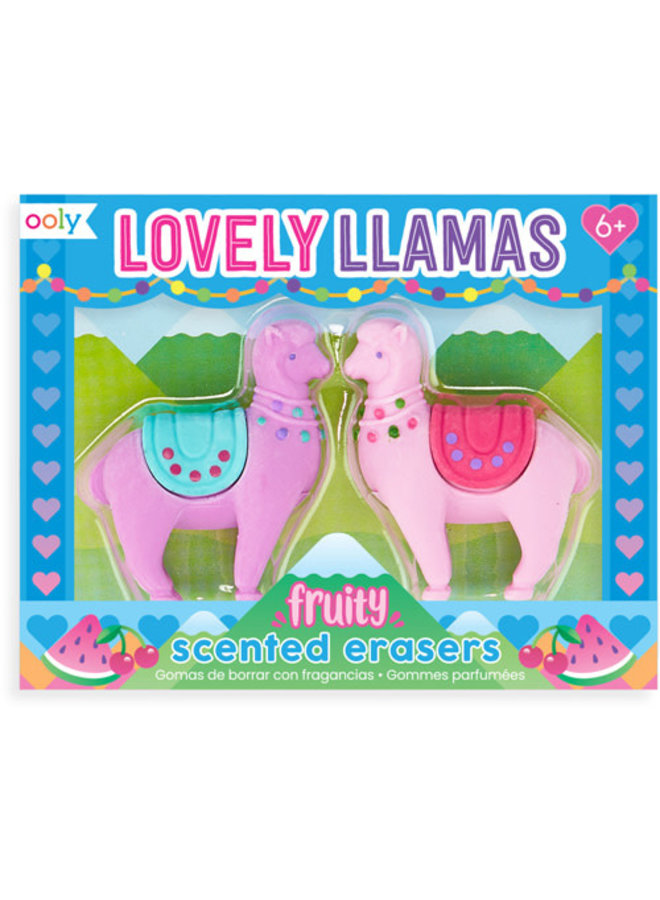 112-097 Lovely Llamas Scented Erasers - Set of 2