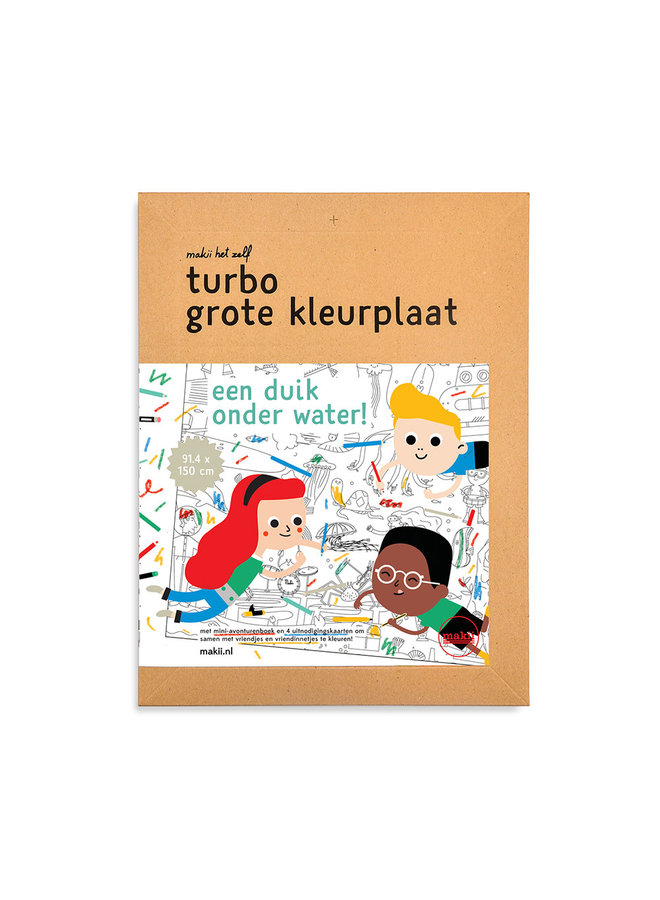 Turbo Grote Kleurplaat 'Onder Water! (91 x 150 cm)