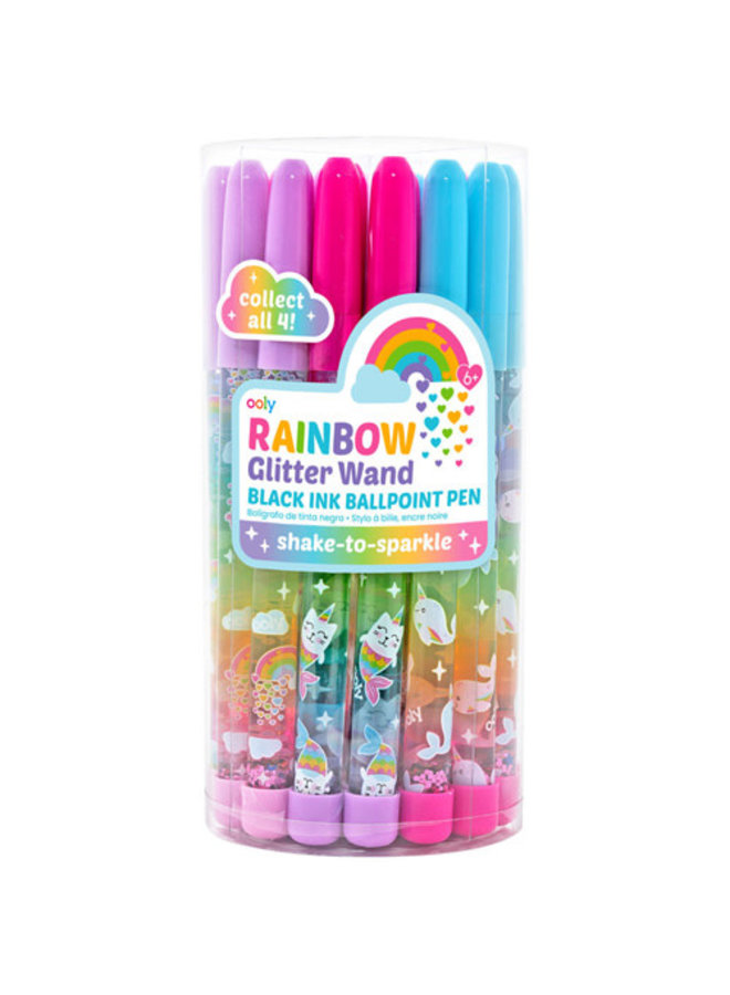132-103 - Regenboog glitter balpen