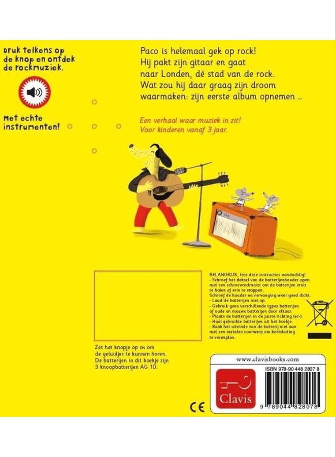 Clavis Books - Magali Le Huche - Paco is een Rockster (geluidenboekje)