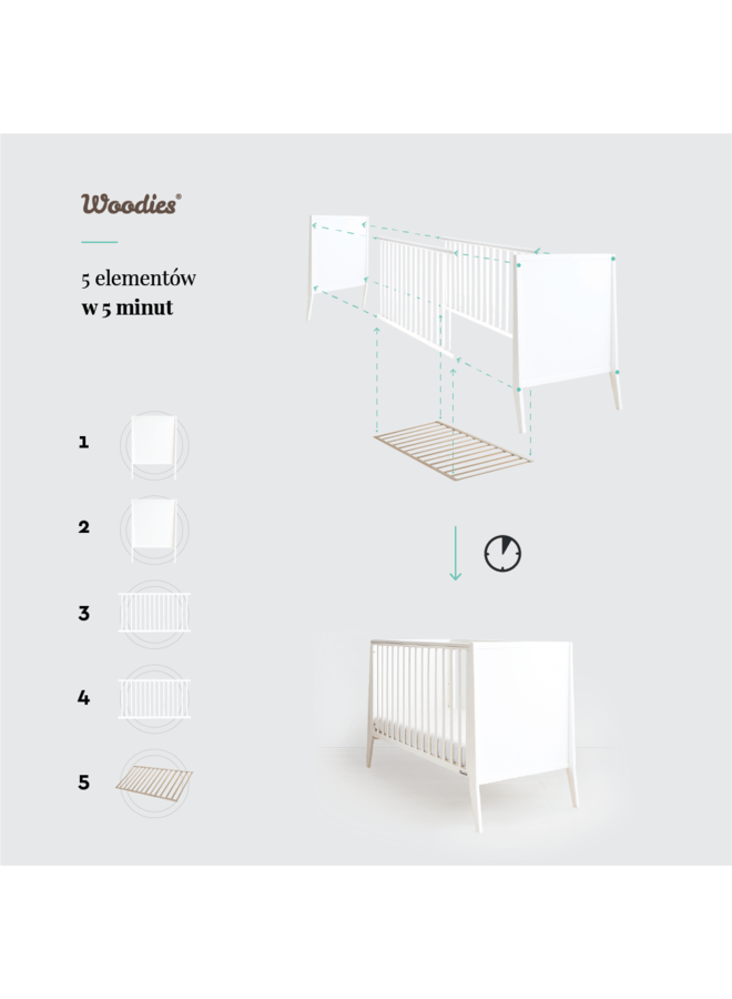 Woodies - Slim Cot - White