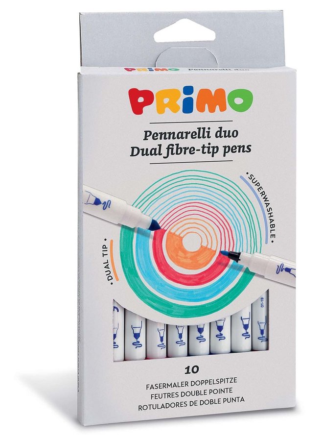 Primo - Viltstift duo 2mm en 4,6mm in doos