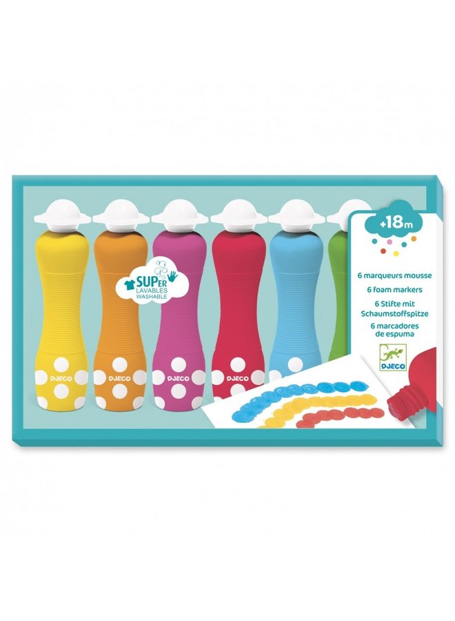 Felt Tips - 6 Foam Markers - DJ09002