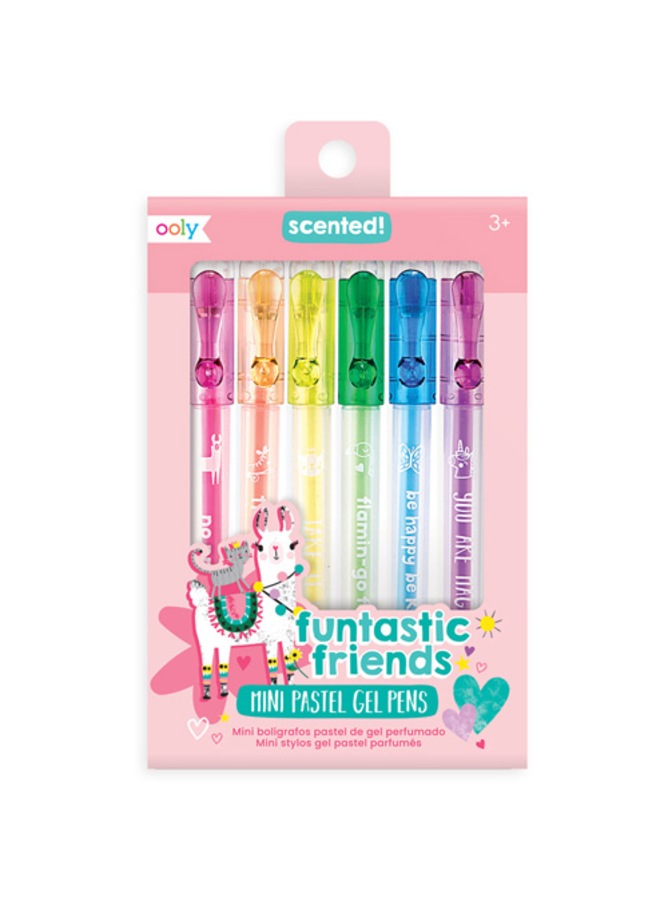 Funtastic Friends Mini Pastel Gel Pens – Set of 6