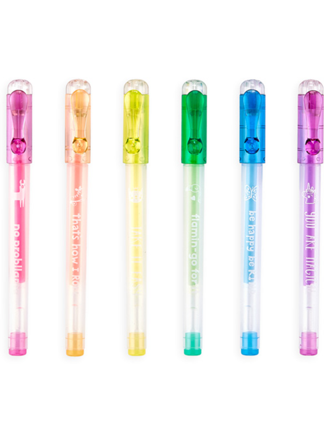 Ooly - Funtastic Friends Mini Pastel Gel Pens – Set of 6