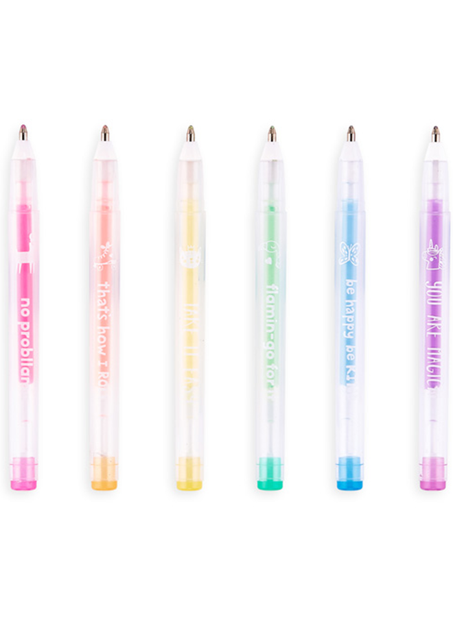 Ooly - Funtastic Friends Mini Pastel Gel Pens – Set of 6
