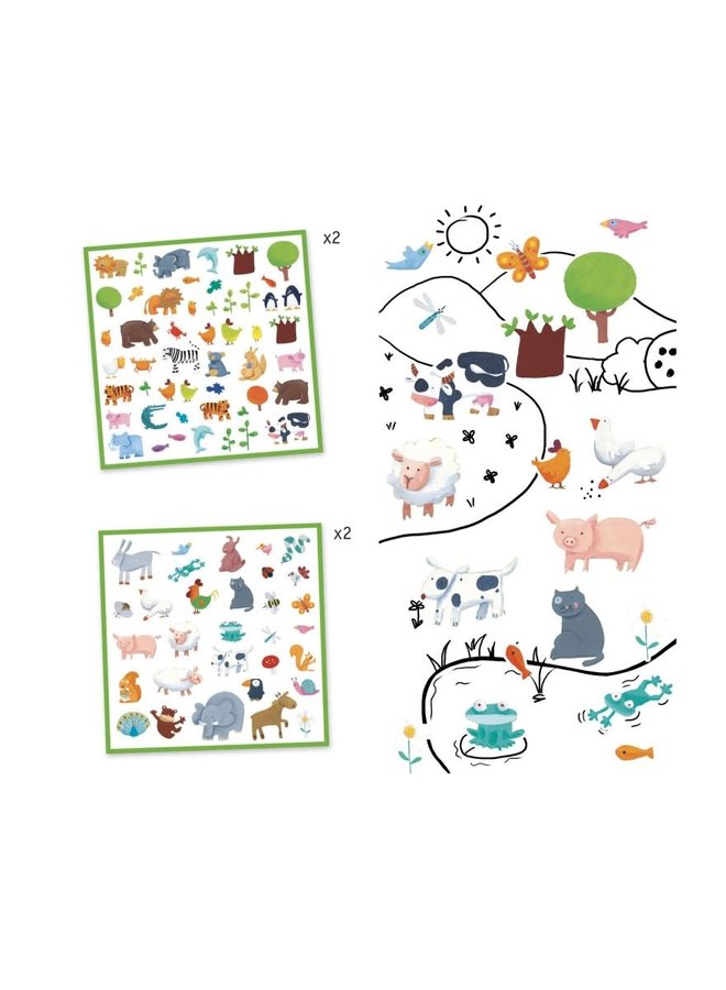 Djeco - Paper Stickers - Dieren - DJ08841