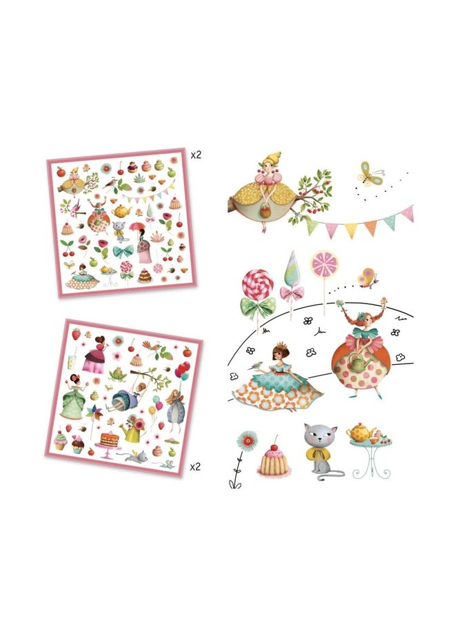 Djeco - Paper Stickers - Tea Party - DJ08884