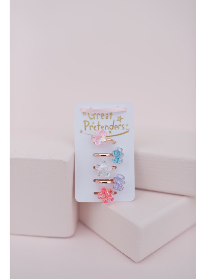 Great Pretenders - Bagues Boutique - Shimmer Flower - 5pcs