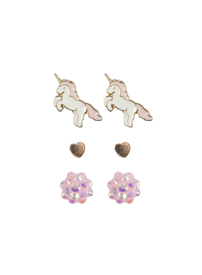 Great Pretenders - Earring Boutique - Unicorn Studded - 3pcs - 90602