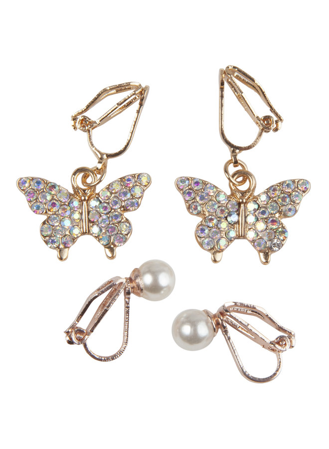 Earring Boutique - Butterfly Clip On - 2pcs - 90603