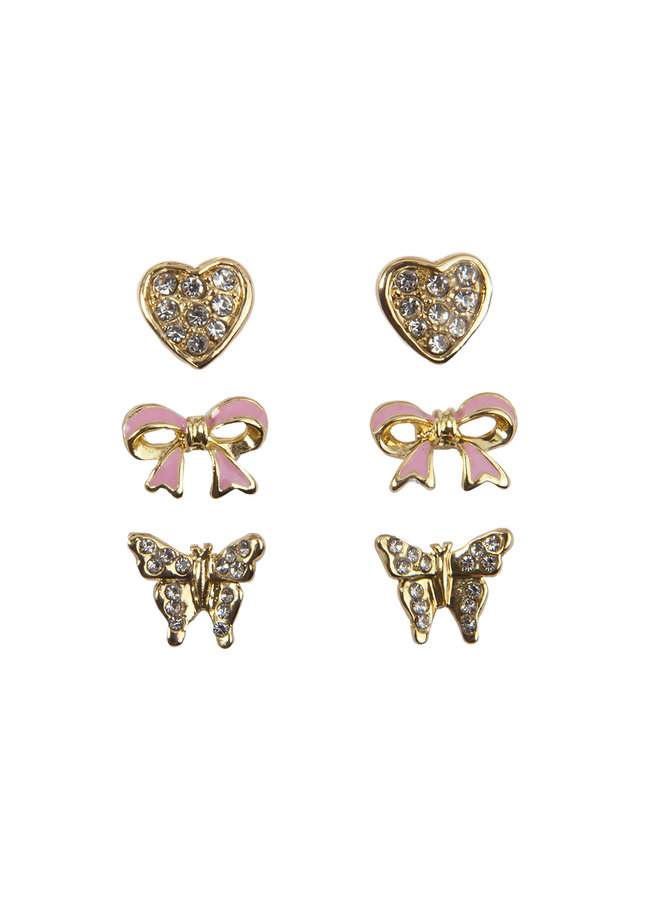 Earring Boutique - Dazzle Studded - 3pcs - 90604