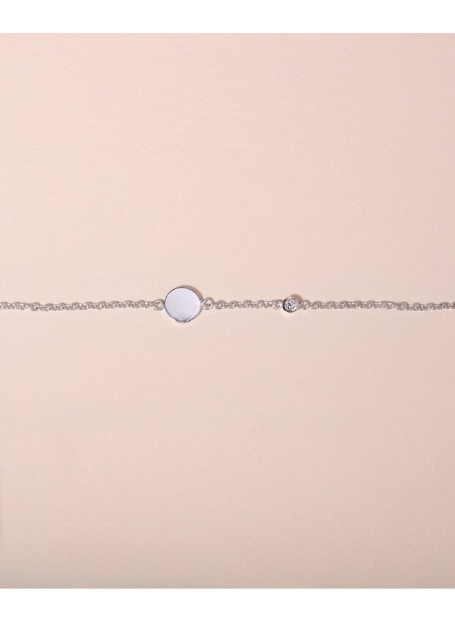 Galore - Circle & Diamond Bracelet Baby Silver