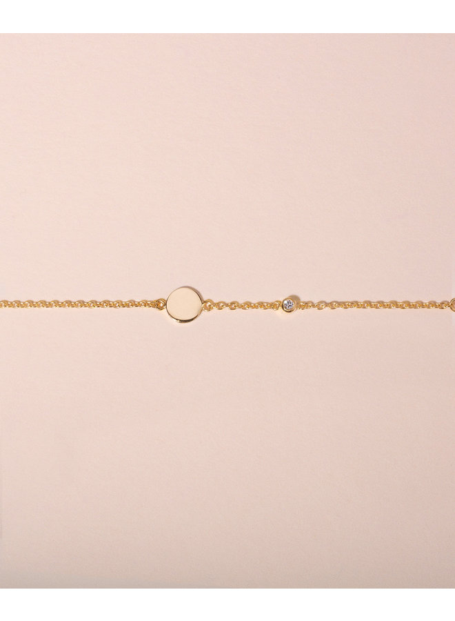 Circle & Diamond Bracelet Baby Gold Plated