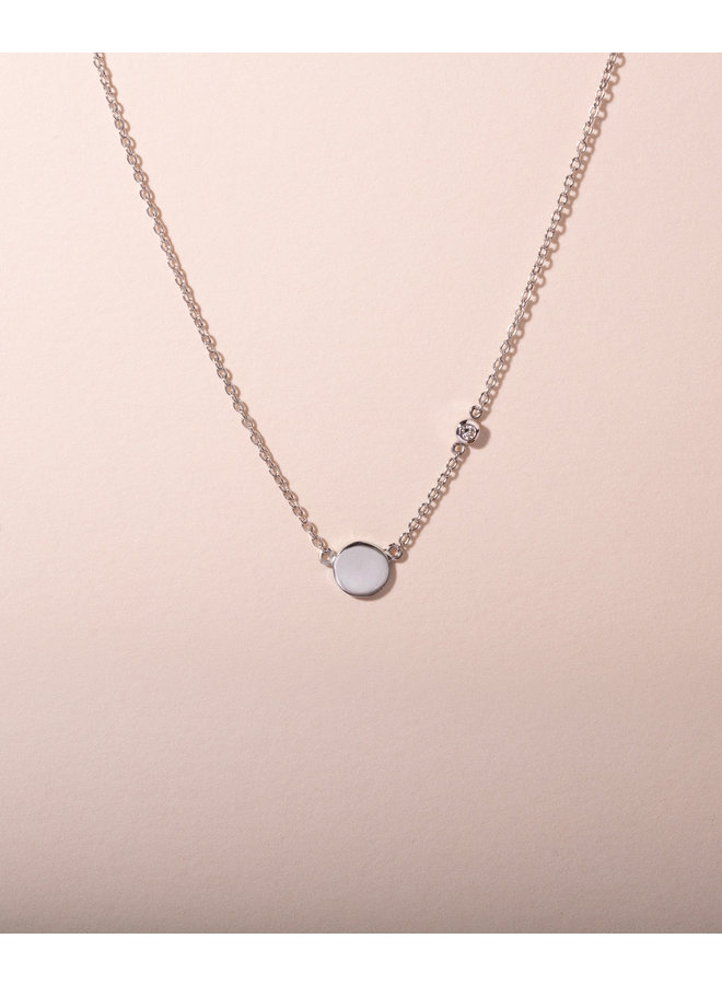 Galore - Circle & Diamond Necklace Woman Silver