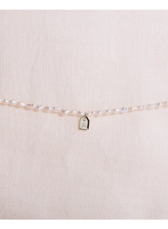 Pearl & Tag Bracelet Baby Silver