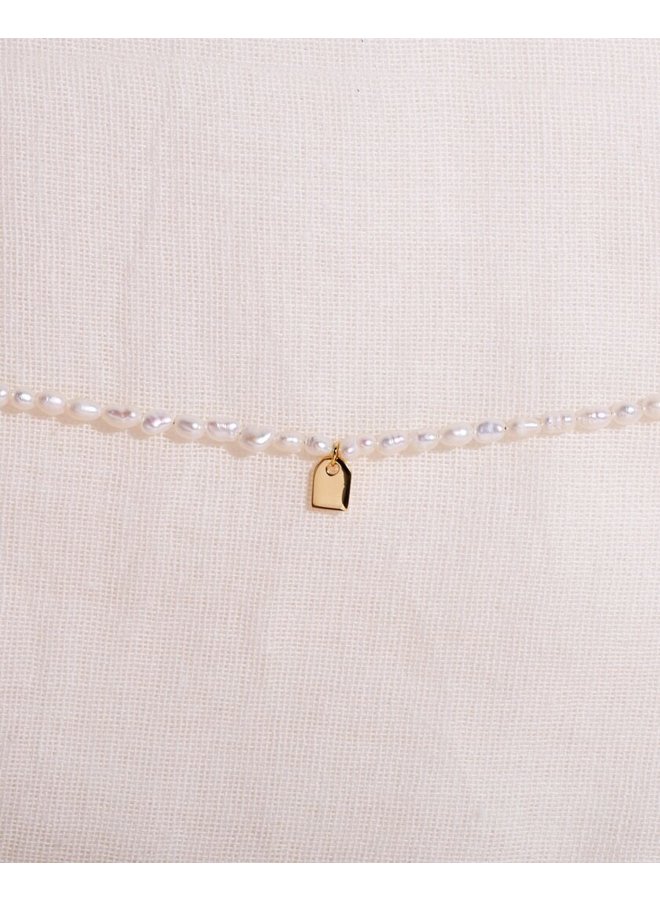 Galore - Pearl & Tag Bracelet Petite Gold Plated