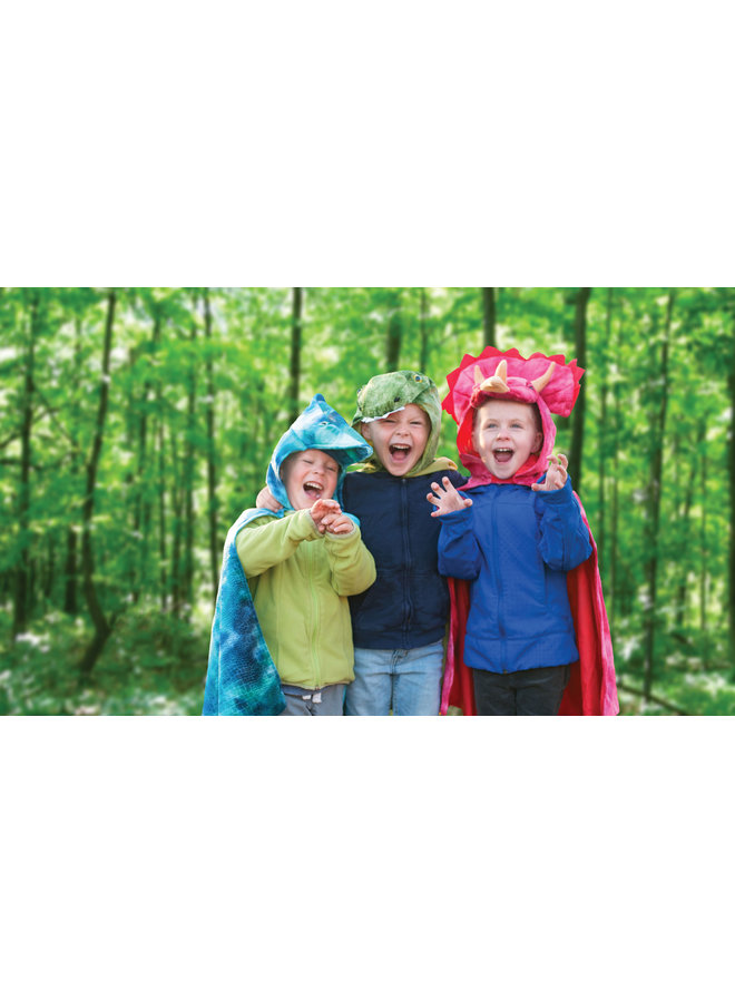 Great Pretenders - Pterodactyl Hooded Cape - Blue - 4/5Y