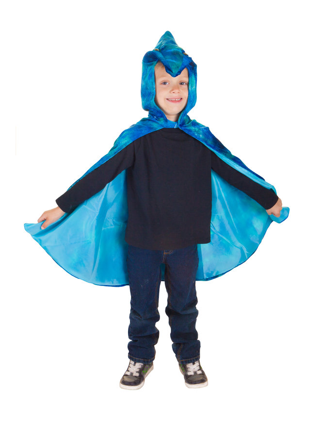 Great Pretenders - Pterodactyl Hooded Cape - Blue - 4/5Y