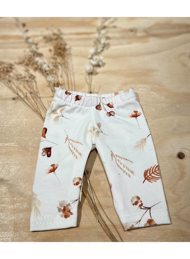 Poppenkleding - By Bobbie - Legging - Oranje Bloem