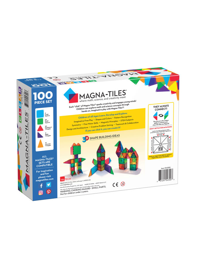 MagnaTiles - Clear Colors 100 Stuks