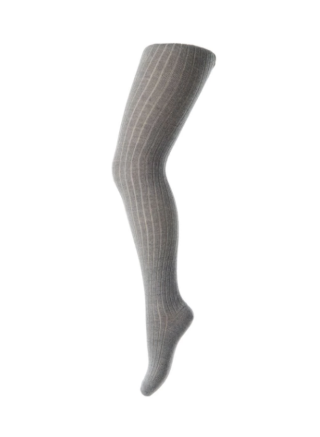 Tights cotton rib - 491 - Light Grey - Basic