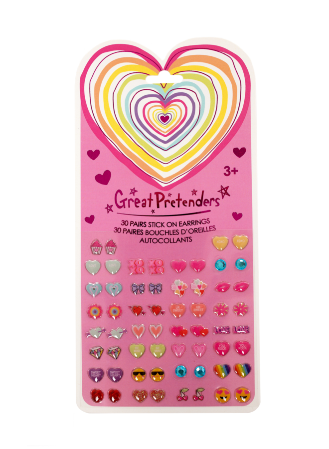 87508 Heart stick-on earrings