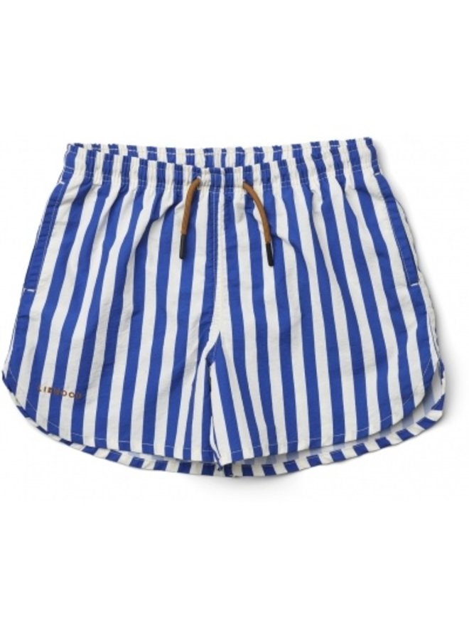 Aiden Board Shorts - Stripe Surf Blue / Creme de la Creme